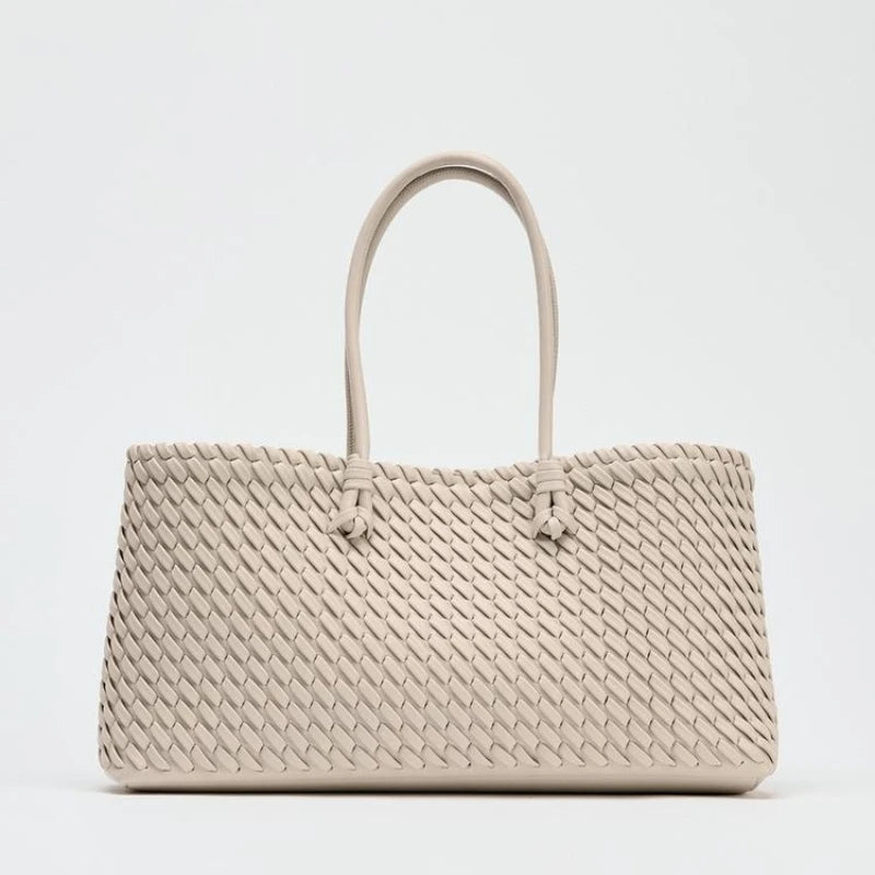 Women's Elongated Woven Tote - Luxury Shoulder Bag for Style