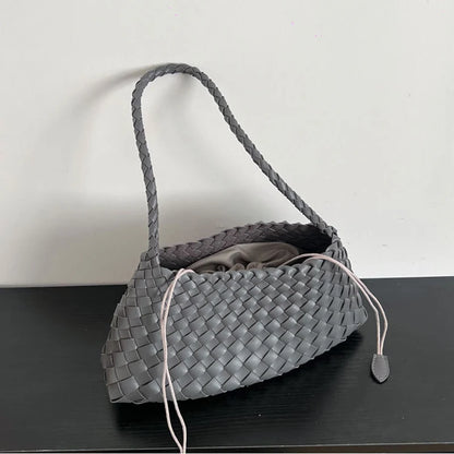 Women's Hand-Woven Basket Bag - Casual Vacation Shoulder Tote