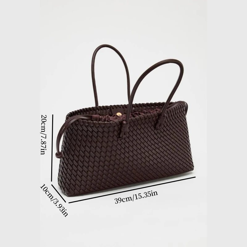 Women's Elongated Woven Tote - Luxury Shoulder Bag for Style