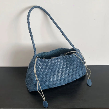 Women's Hand-Woven Basket Bag - Casual Vacation Shoulder Tote