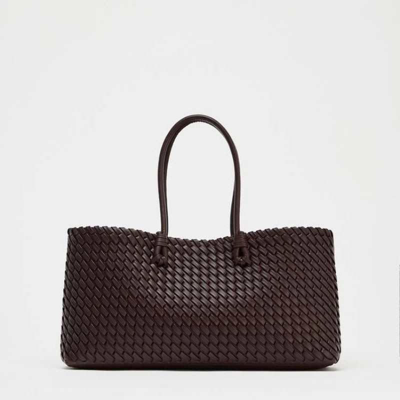Women's Elongated Woven Tote - Luxury Shoulder Bag for Style