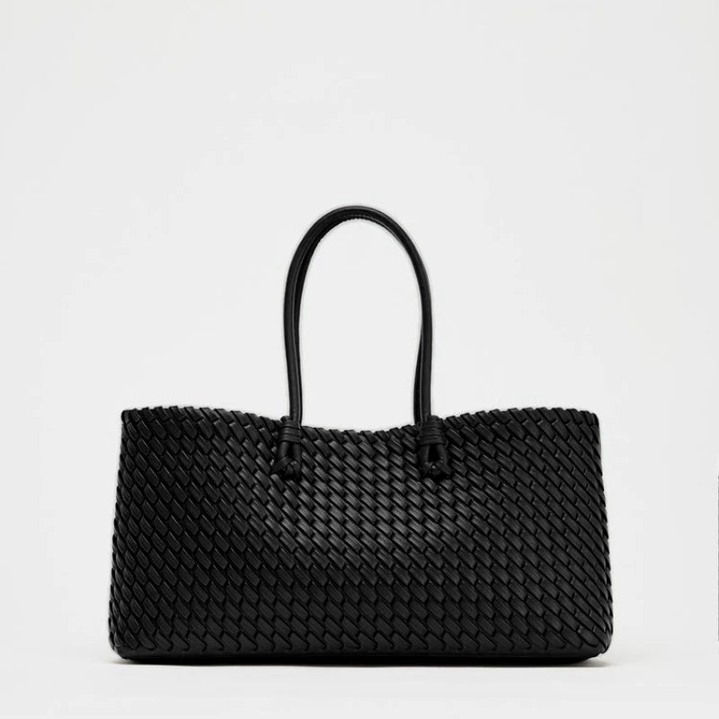 Women's Elongated Woven Tote - Luxury Shoulder Bag for Style