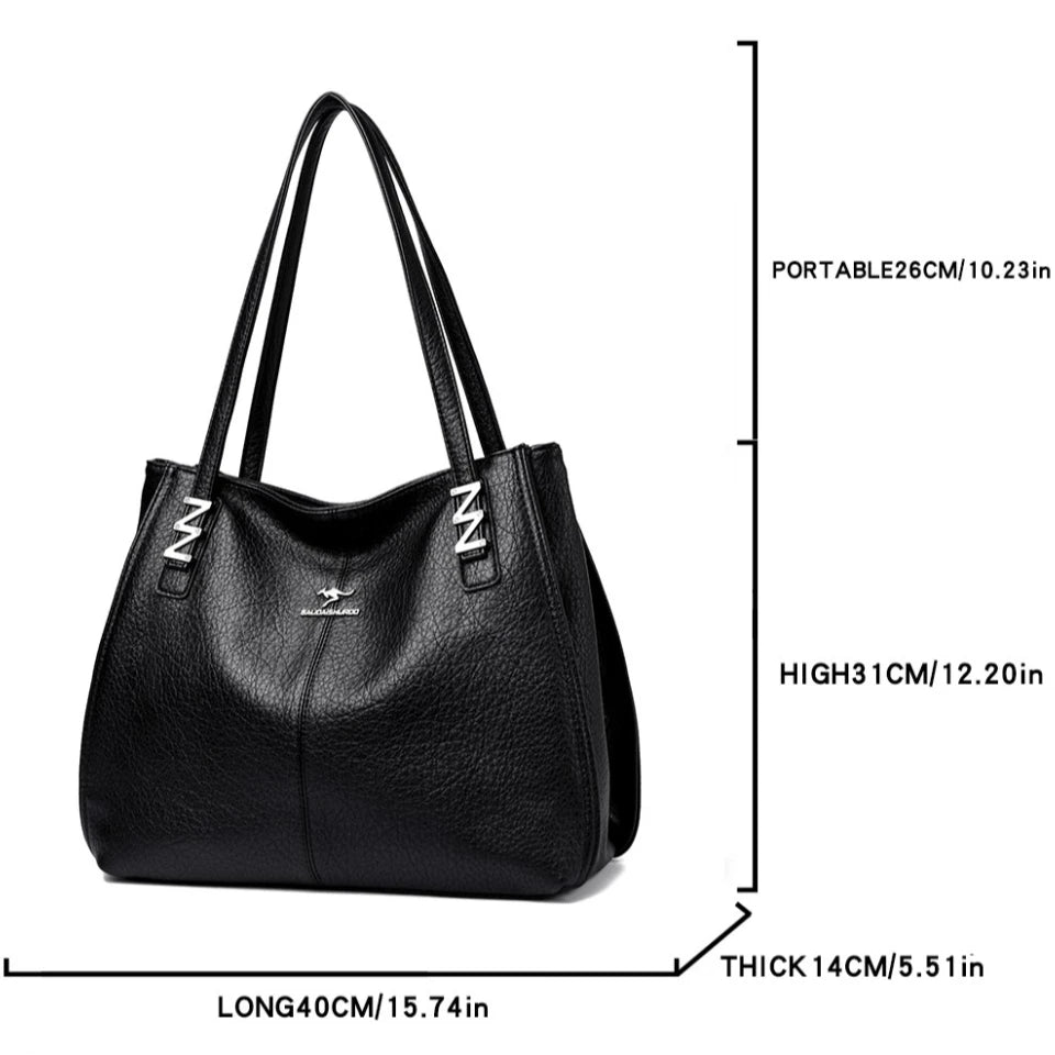 Top Quality Handbags for Women Luxury Designer Soft Pu Leather Tote Bag Ladies Daily Commuting Work Sac Casual Female Hand Bags