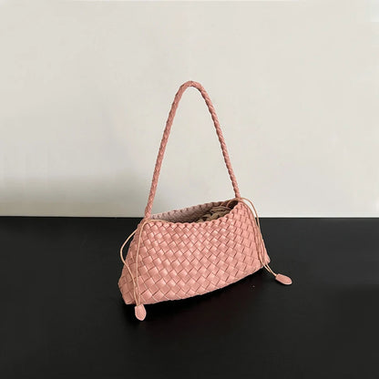 Women's Hand-Woven Basket Bag - Casual Vacation Shoulder Tote