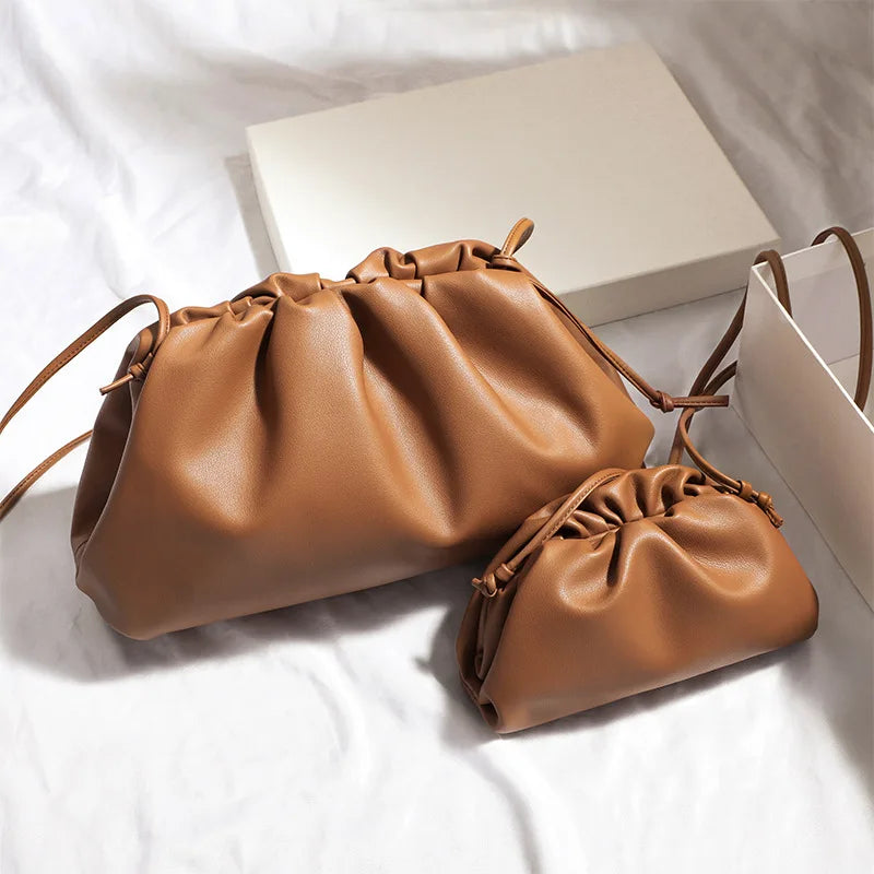Soft Leather Cloud Bag - Trendy Women's Crossbody Handbag