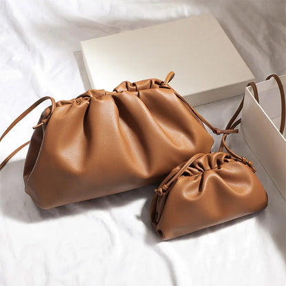 Soft Leather Cloud Bag - Trendy Women's Crossbody Handbag