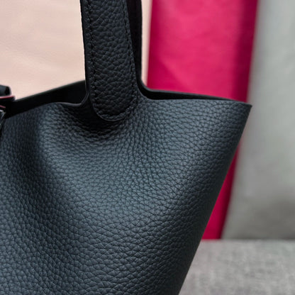 Luxury Leather Bucket Bag - Designer Tote Handbag for Women