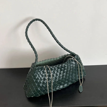 Women's Hand-Woven Basket Bag - Casual Vacation Shoulder Tote