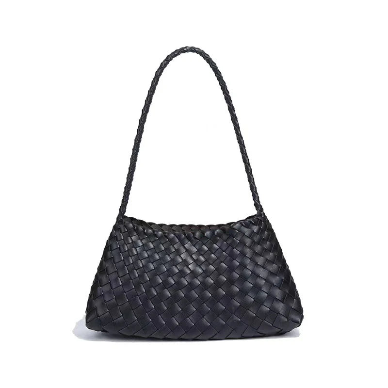Women's Hand-Woven Basket Bag - Casual Vacation Shoulder Tote