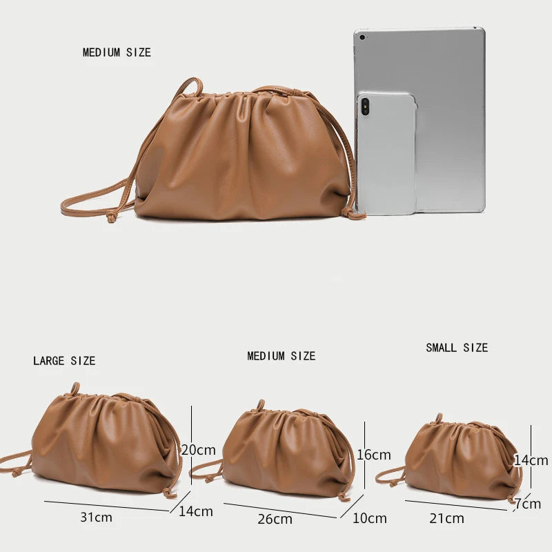 Soft Leather Cloud Bag - Trendy Women's Crossbody Handbag