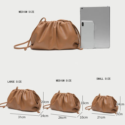 Soft Leather Cloud Bag - Trendy Women's Crossbody Handbag