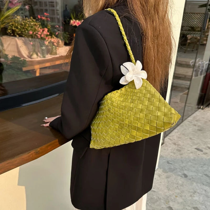 Women's Hand-Woven Basket Bag - Casual Vacation Shoulder Tote