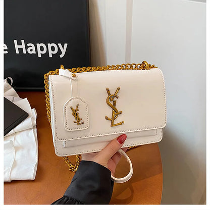 Women's bags, high-end women's messenger bags, large-capacity textured shoulder small square bags, chain commuter mobile phone