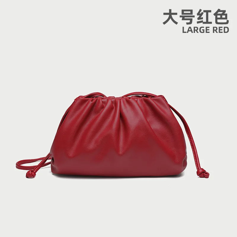 Soft Leather Cloud Bag - Trendy Women's Crossbody Handbag