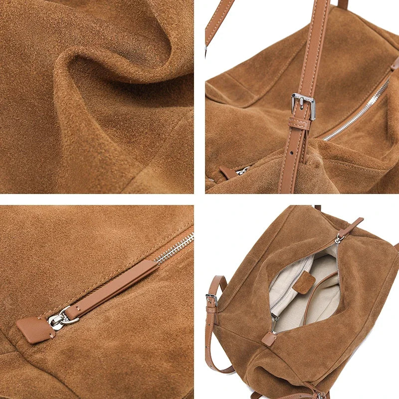 Women's Genuine Leather Shoulder Bag - Soft Cowhide Crossbody