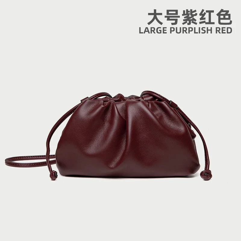 Soft Leather Cloud Bag - Trendy Women's Crossbody Handbag