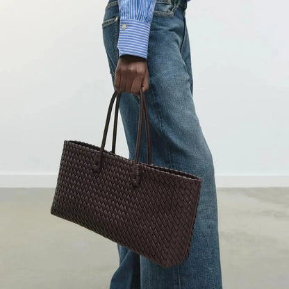 Women's Elongated Woven Tote - Luxury Shoulder Bag for Style