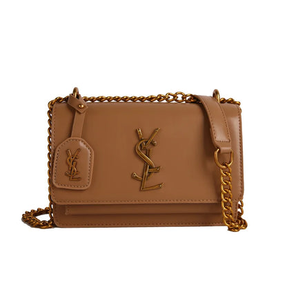 Women's bags, high-end women's messenger bags, large-capacity textured shoulder small square bags, chain commuter mobile phone