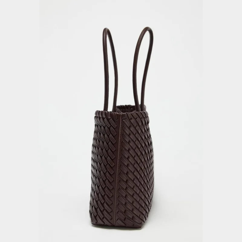 Women's Elongated Woven Tote - Luxury Shoulder Bag for Style