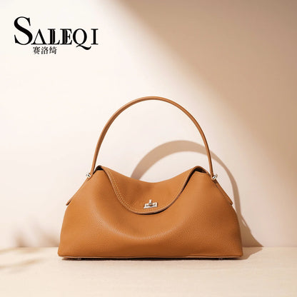 Genuine Grade Cow Leather Fashion Women's Black Handbag Luxury Deisgner Cowhide Shoulder Crossbody Female Bag Beige Coffe Brown