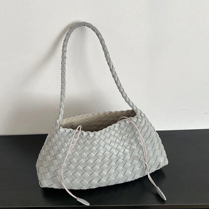 Women's Hand-Woven Basket Bag - Casual Vacation Shoulder Tote