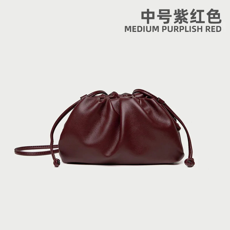 Soft Leather Cloud Bag - Trendy Women's Crossbody Handbag